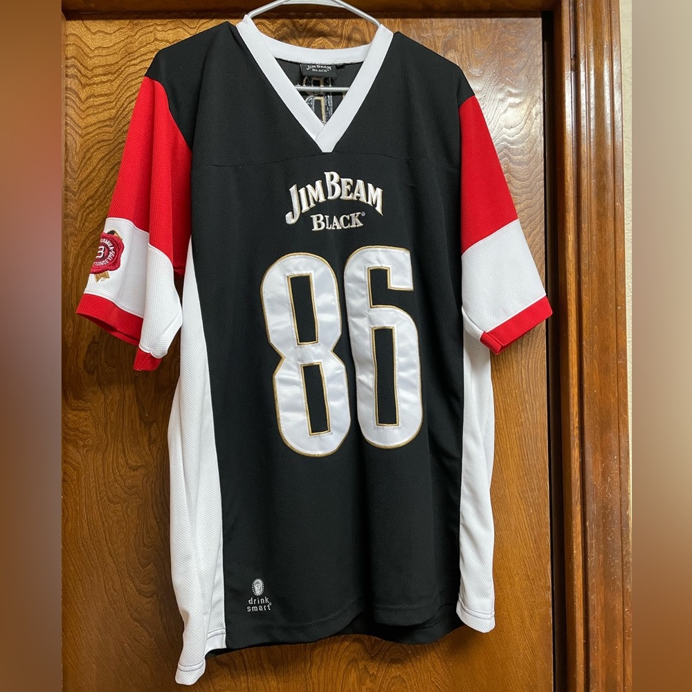 Vintage Jim Beam Black Jersey Size Large Mens